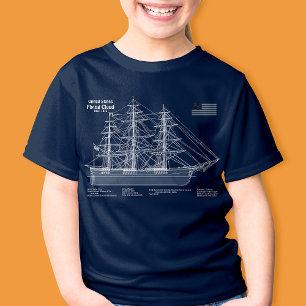 Clipper Ship Flying Cloud - Blauwdruk ABD T-shirt