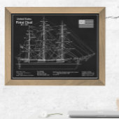 Clipper Ship Flying Cloud - Blauwdruk PDF Foto Afdruk