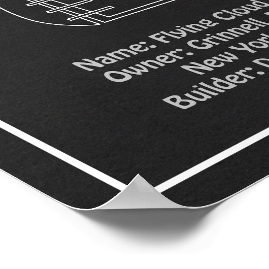 Clipper Ship Flying Cloud - Blauwdruk PDF Poster (Hoek)