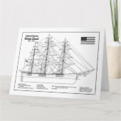 Clipper Ship Flying Cloud - Blauwdruk voor schepen Bedankkaart (Voorkant)