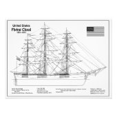 Clipper Ship Flying Cloud - Blauwdruk voor schepen Foto Afdruk (Voorkant)