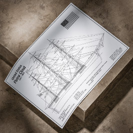 Clipper Ship Flying Cloud - Blauwdruk voor schepen Poster