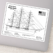 Clipper Ship Flying Cloud - Blauwdruk voor schepen Sticker