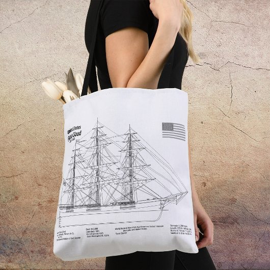 Clipper Ship Flying Cloud - Blauwdruk voor schepen Tote Bag