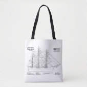 Clipper Ship Flying Cloud - Blauwdruk voor schepen Tote Bag (Voorkant)