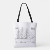 Clipper Ship Flying Cloud - Blauwdruk voor schepen Tote Bag (Achterkant)