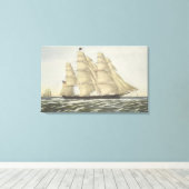 Clipper Ship, Flying Cloud Canvas Afdruk (Insitu (Houten vloer))