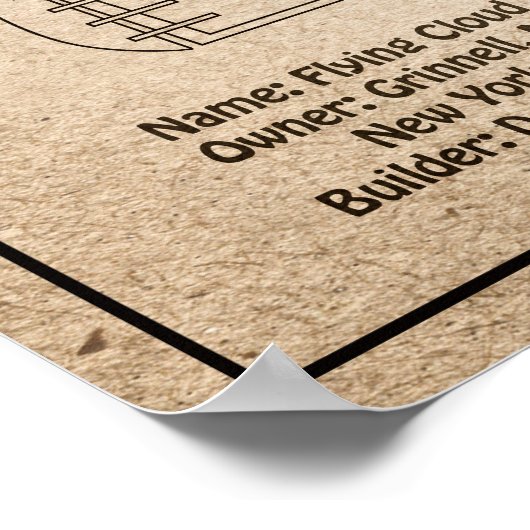 Clipper Ship Flying Cloud - Scheepsblauwdruk SD Poster (Hoek)