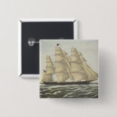 Clipper Ship, Flying Cloud Vierkante Button 5,1 Cm (Voorkant /achterkant)