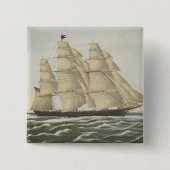 Clipper Ship, Flying Cloud Vierkante Button 5,1 Cm (Voorkant)