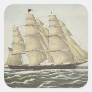 Clipper Ship, Flying Cloud Vierkante Sticker
