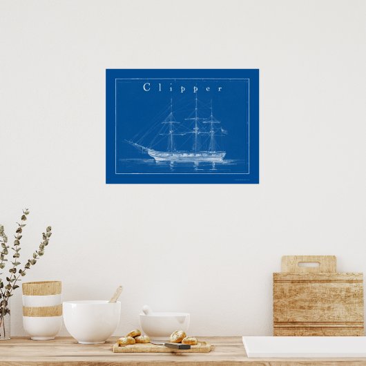 Clipper Ship Nautical Poster Art (Keuken)