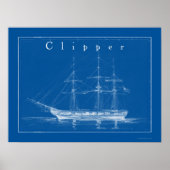 Clipper Ship Nautical Poster Art (Voorkant)