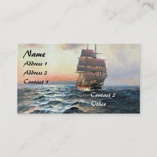 Clipper Ship Ocean Sailing Zeeen Visitekaartjes (Voorkant)