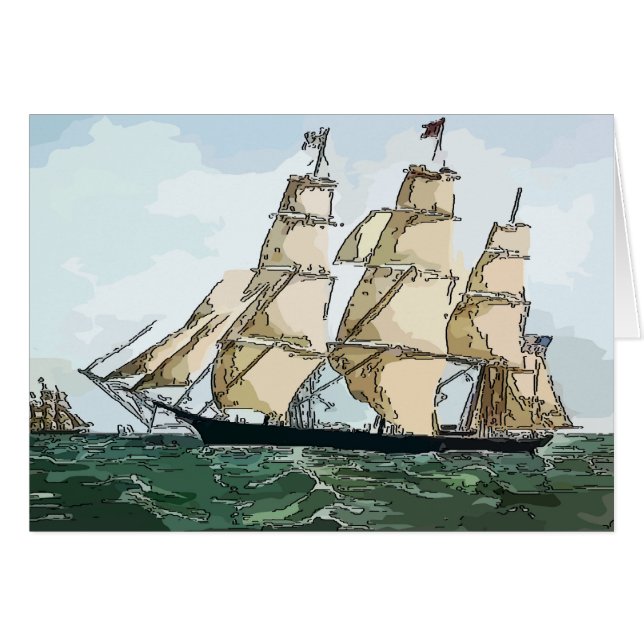 Clipper Ship, op zee (Voorkant Horizontaal)