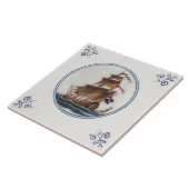 Clipper Ship Polychrome Delft Repro Antiek Tegel Tegeltje (Zijkant)