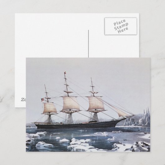 Clipper Ship "Red Jacket" Briefkaart (Voorkant / Achterkant)