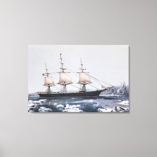 Clipper Ship "Red Jacket" Canvas Afdruk (Voorkant)