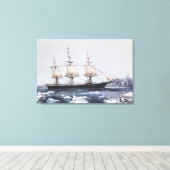 Clipper Ship "Red Jacket" Canvas Afdruk (Insitu (Houten vloer))