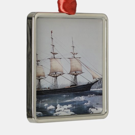 Clipper Ship "Red Jacket" Metalen Ornament (Rechts)