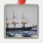 Clipper Ship "Red Jacket" Metalen Ornament (Voorkant)