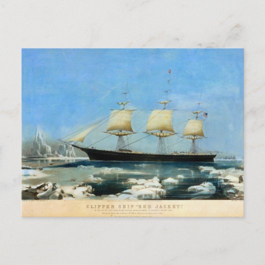 Clipper Ship Rode jas 1854 Briefkaart (Voorkant)