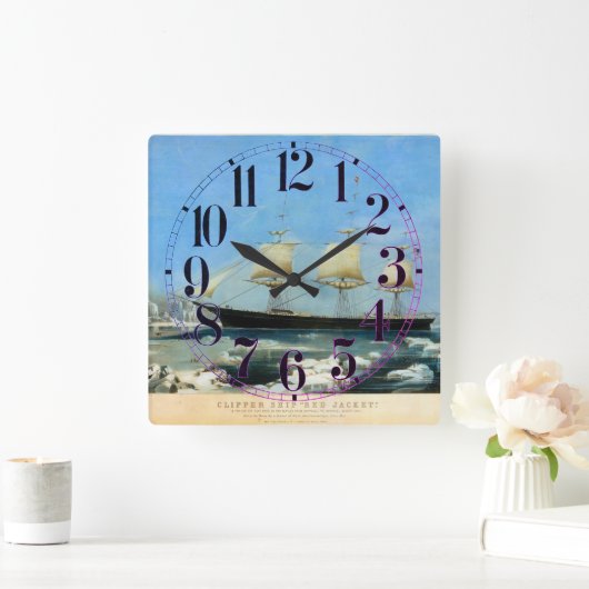 Clipper Ship Rode jas 1854 Vierkante Klok (Huis)