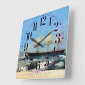 Clipper Ship Rode jas 1854 Vierkante Klok (Hoek)