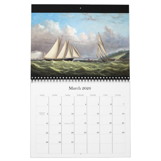 Clipper Ship Sailboat Yachts 2019 Agenda Kalender (Mar 2026)