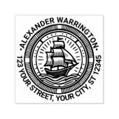Clipper Ship Sailing Boat Name Retouradres Zelfinktende Stempel (Design)