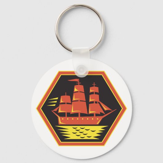 Clipper Ship Sleutelhanger (Voorkant)