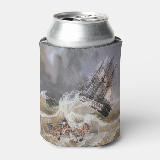 Clipper Ship Storm bij Zee 1870s Blikjeskoeler (Blikje Voorkant)