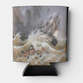 Clipper Ship Storm bij Zee 1870s Blikjeskoeler (Voorkant)