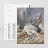 Clipper Ship Storm bij Zee 1870s Briefkaart (Voorkant / Achterkant)