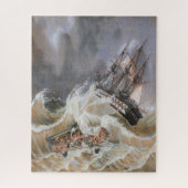 Clipper Ship Storm bij Zee 1870s Legpuzzel (Verticaal)