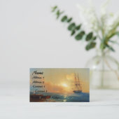 Clipper Ship Sunset Ocean Beach Visitekaartjes (Staand voorkant)