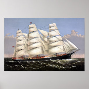 Clipper Ship Three Brothers Poster