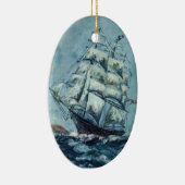 Clipper Ship Western Shore Keramisch Ornament (Rechts)