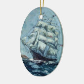 Clipper Ship Western Shore Keramisch Ornament (Links)