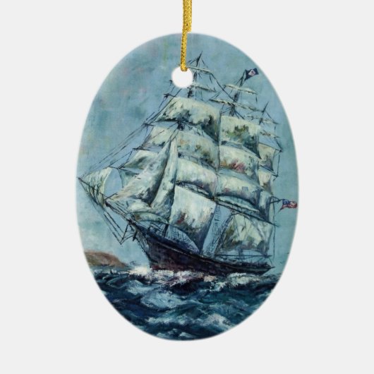 Clipper Ship Western Shore Keramisch Ornament (Voorkant)