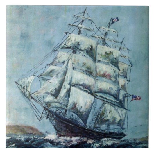 Clipper Ship Western Shore Tegeltje (Voorkant)