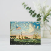 Clipper Ships Boston Harbour 1800s Briefkaart (Staand voorkant)