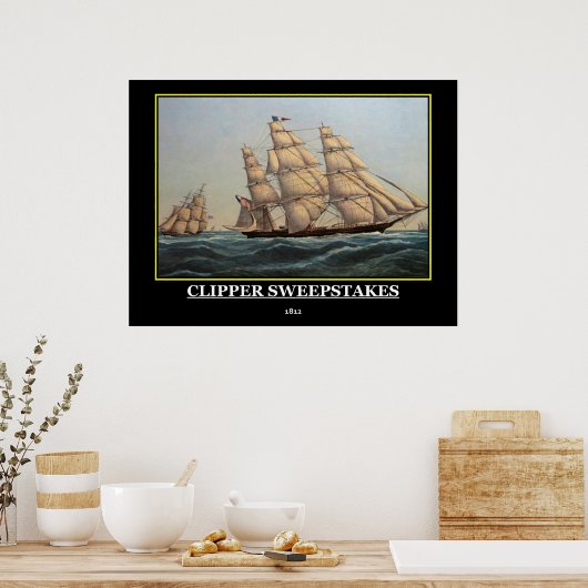 Clipper Sweepstakes 1812 Vintage Poster Print (Keuken)