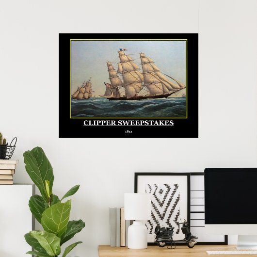 Clipper Sweepstakes 1812 Vintage Poster Print (Thuiskantoor)