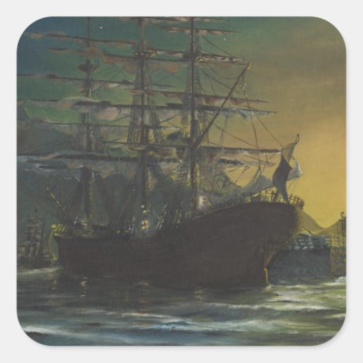 Clipper Vierkante Sticker (Voorkant)