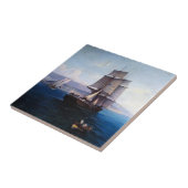 Clipper Zeilschip en Stoomboot 1900's Tegeltje (Zijkant)