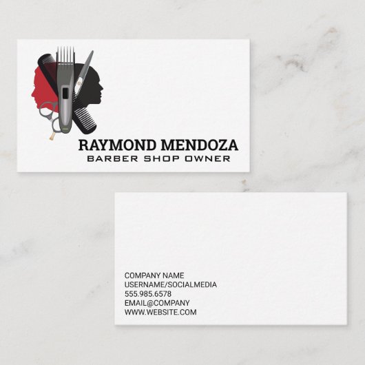 Clippers | Comb | Hair Cuts Visitekaartje (Voorkant / Achterkant)