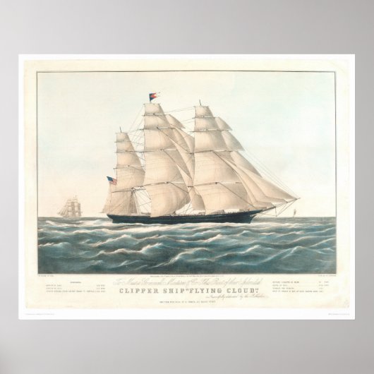 Clipperschip "Flying Cloud" (0397A) Poster (Voorkant)