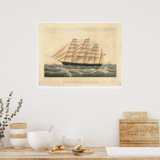 Clipperschip "Grote Republiek" (0398A) Poster (Keuken)