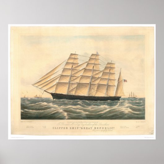 Clipperschip "Grote Republiek" (0398A) Poster (Voorkant)